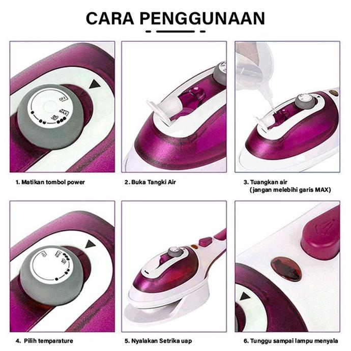 HOT DEALS Setrika Listrik Uap Mini / Mini Steam Iron / Setrika Listrik Mini