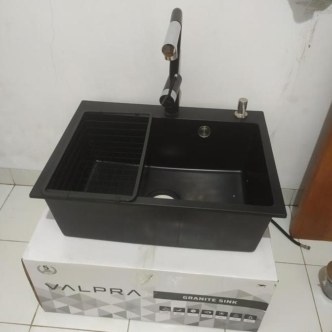 valpra kitchen sink granit 6146 hitam complete/sink granit V GE 6146 VALPRA black