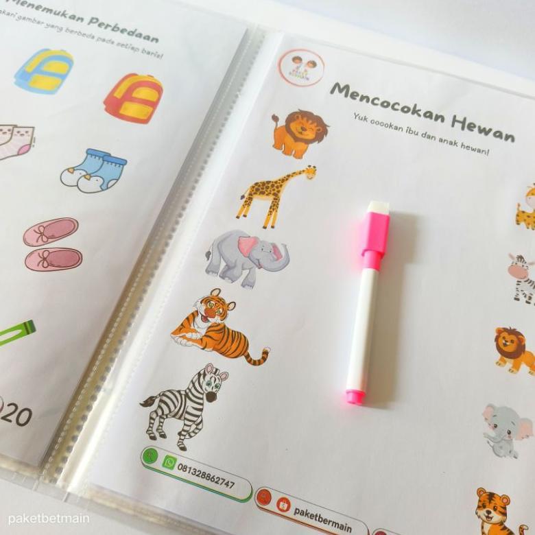 Worksheet Anak Pra Sekolah , Worksheet Anak PAUD, Worksheet Anak TK,  Buku aktivitas Pertamaku, Buku