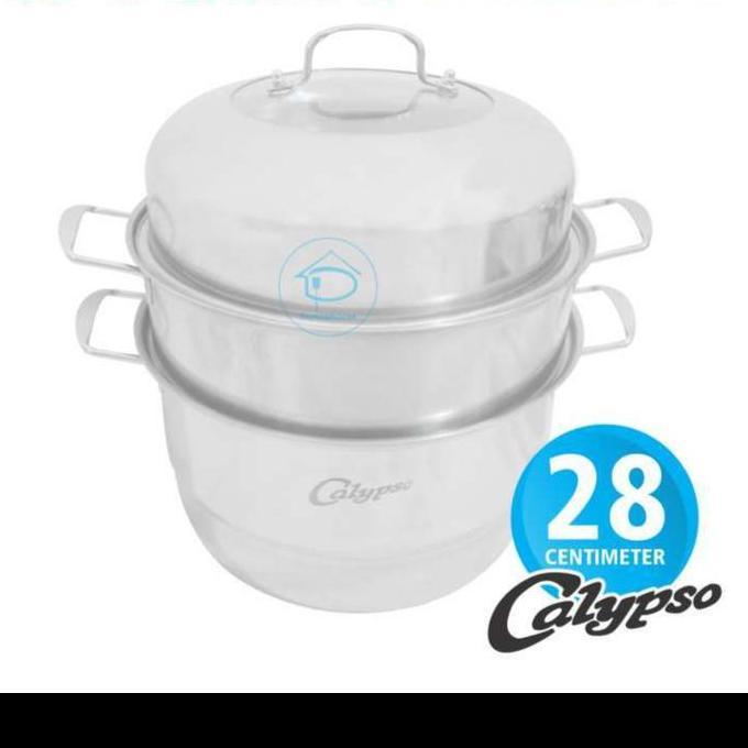 Panci Kukusan Susun 3 Steamer Stainless 28 cm Calypso Dandang