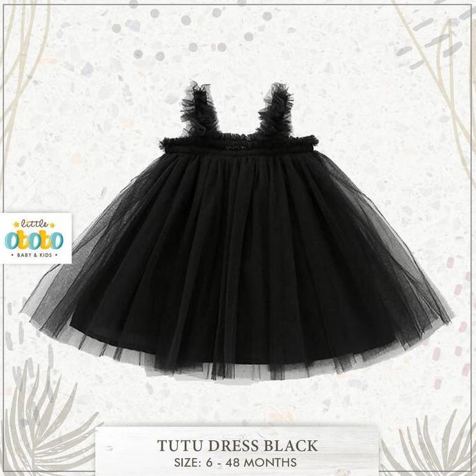 HARGA SAHABAT - READY [COD] 0-4th DRESS anak pesta TUTU BLACK HITAM KOREA IMPORT- Baju Baby Bayi Ana