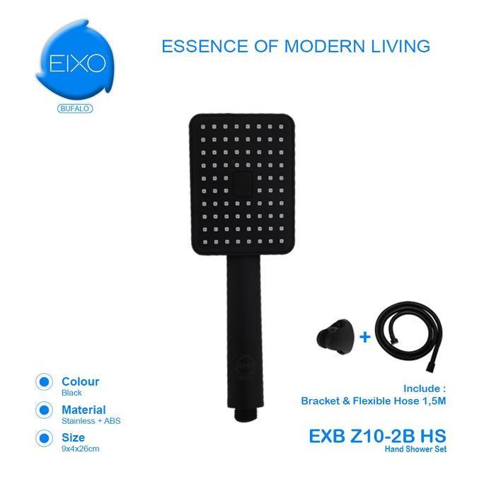 TERLARIS EIXO BUFALO BLACK HAND SHOWER KEPALA SHOWER MANDI HITAM MINIMALIS