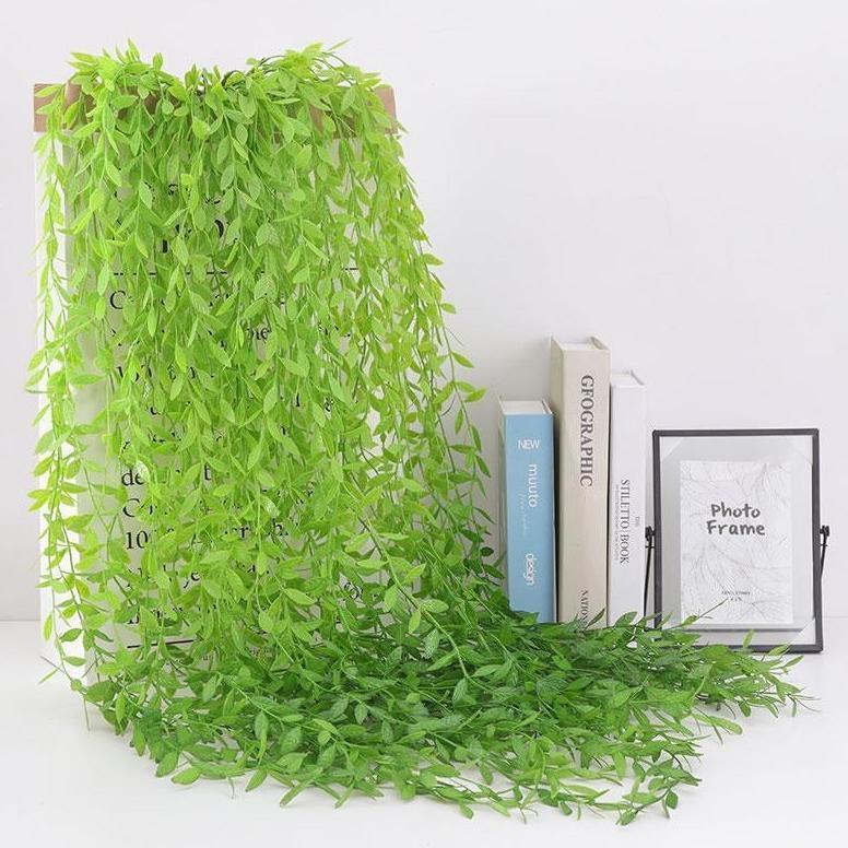 RECOMMENDED Bunga Daun Willow Plastik 5 Cabang / Daun Gantung Plastik / Bunga Palsu Dekorasi Artific