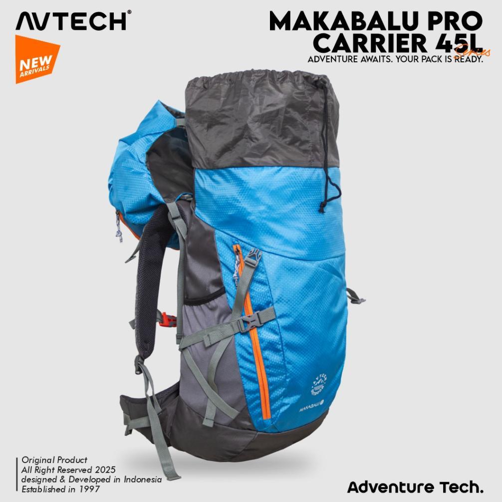 ORIGINAL AVTECH - Tas Ransel Carrier Gunung Backpack Hiking Camping Outdoor Travel 45 Liter - MAKABA