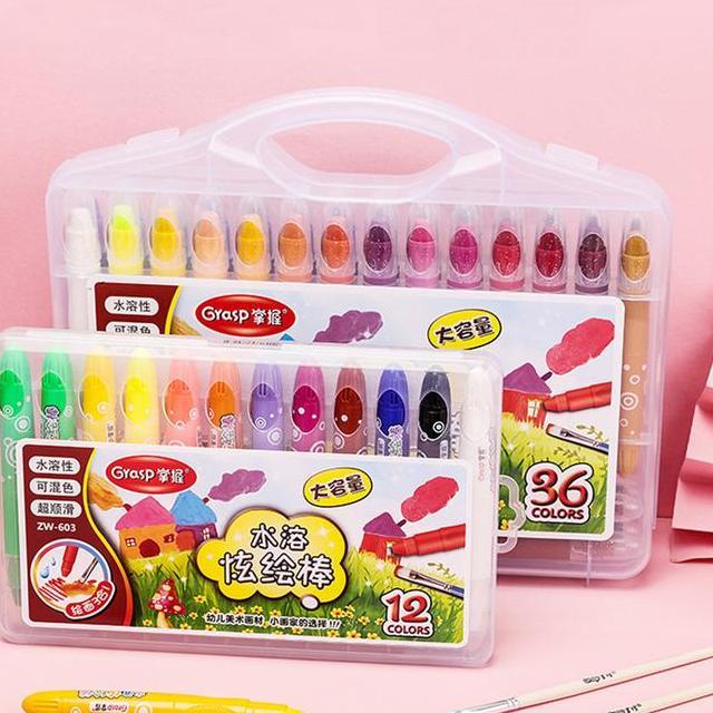 Crayon Grasp 12243648 Warna Water Soluable Crayon Krayon Mewarnai Kapasitas Besar
