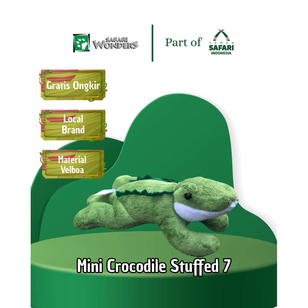 SAFARI WONDERS - Mini Crocodile 7"- Official Merchendaise Taman Safari Indonesia