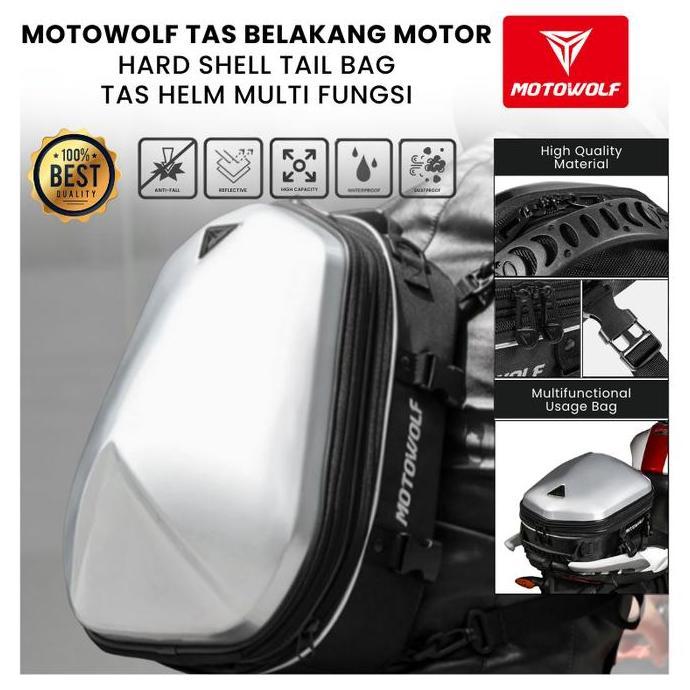Motowolf Tas Belakang Motor Hard Shell Tail Bag Tas Helm Multi Fungsi