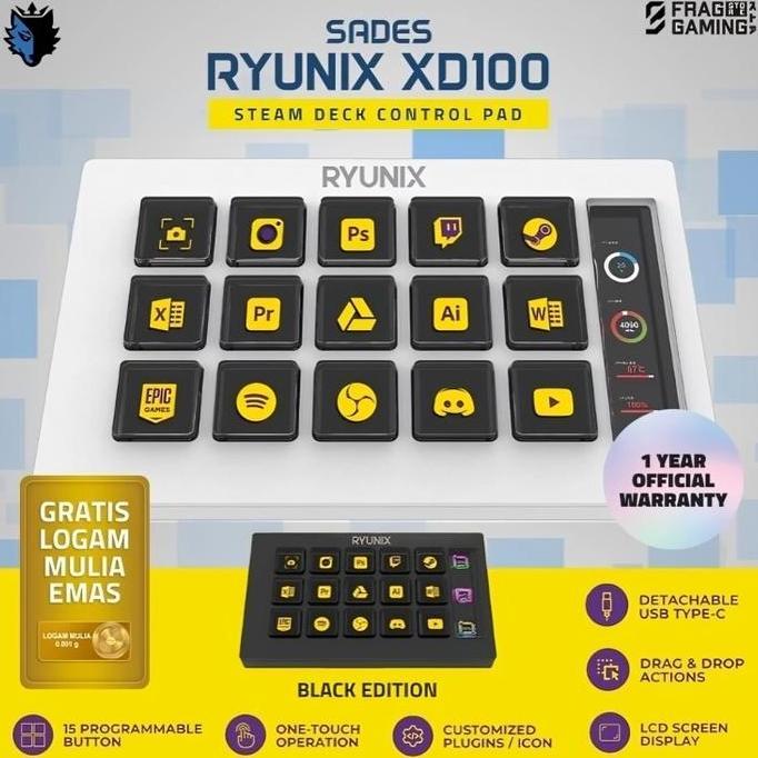 Sades Ryunix XD100 Stream Deck ControlPad SadesXD100 Streamdeck Elgato