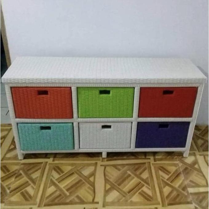 TERMURAH - Laci rotan sintetis 6 laci