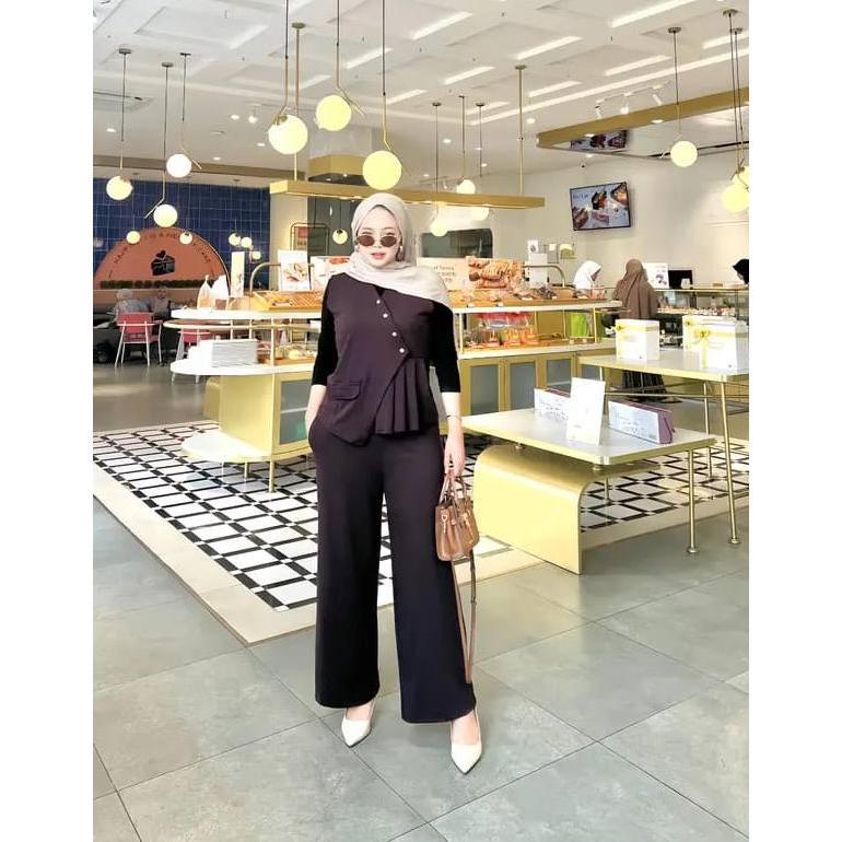 FAVORIT RACHEL SET CELANA +Rompi - Bestiie Fashion - Setelan Knit Premium - Vest Set Celana - Atasan