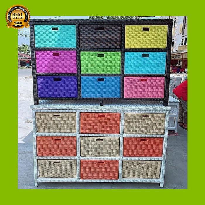 lemari laci rotan sintetis