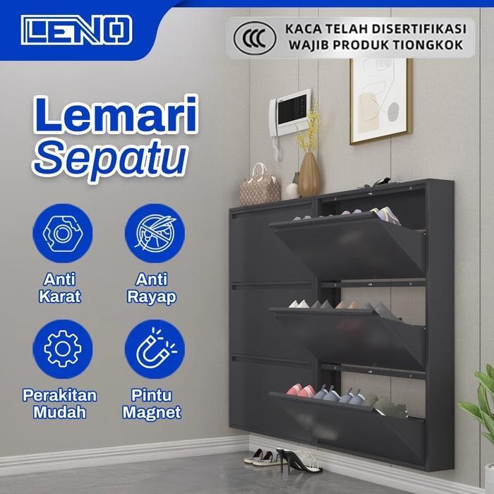 Rak Sepatu Besi Susun Minimalis / Lemari Sepatu besi / Rak Sepatu Susun Tertutup Besi Anti Karat