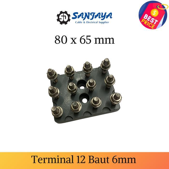 Terminal Koneksi Dinamo 12 Baut 6MM M6 ELEKTRO MOTOR 80x65mm