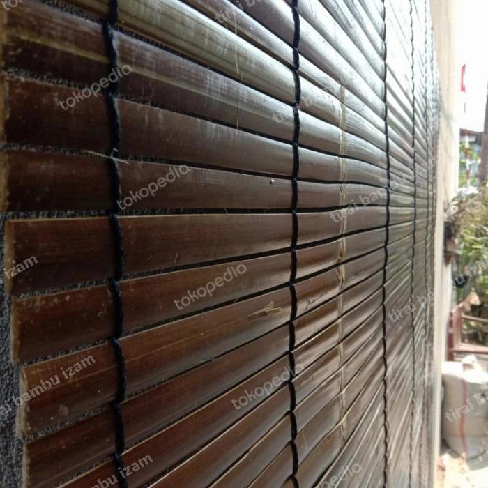 tirai krey bambu hitam L 2,5m x P 3,5m tirai dekorasi rumah bambu kray kerai kerei krei bambu wulung