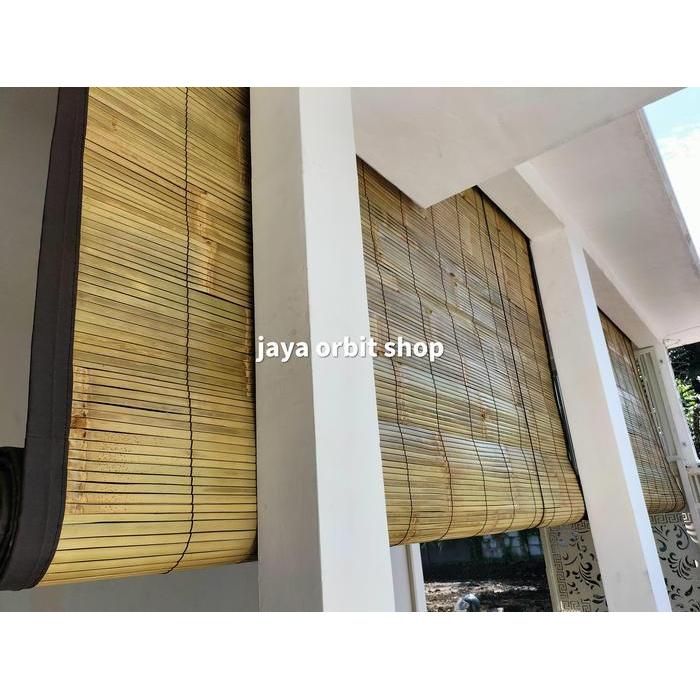 Tirai bambu waterproof L 2,5m x T 3m / tirai bambu gulung / krey bambu waterproof / krei bambu lapis