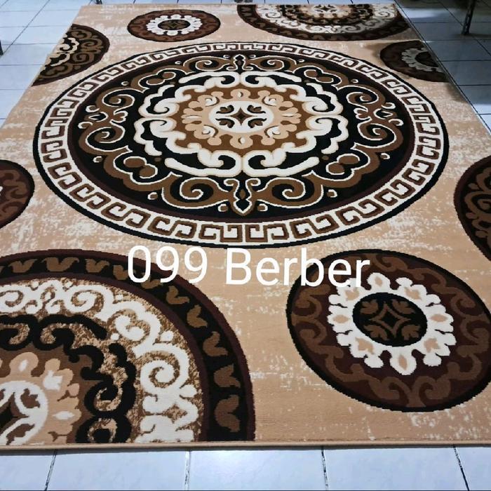 Karpet Permadani Besar Jumbo Coklat Cream Berber Brown Momento Moderno 210x310 cm
