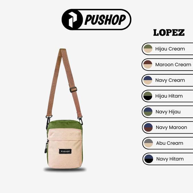 Tas Selempang Pria Wanita LOPEZ - Tas Selempang Kecil Pria Wanita Sling bag Mini Uniseks Kombinasi W