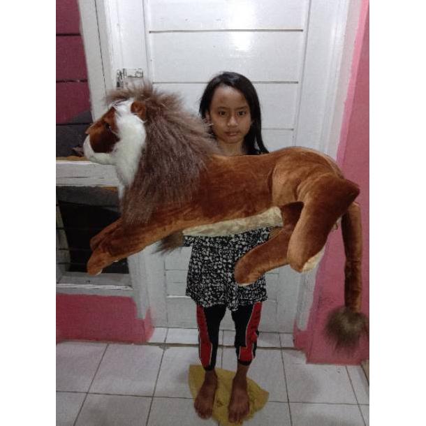 Unik Boneka Kucing Singa Macan Harimau Leopad00 Besar Jumbo 1 Meter Coklat