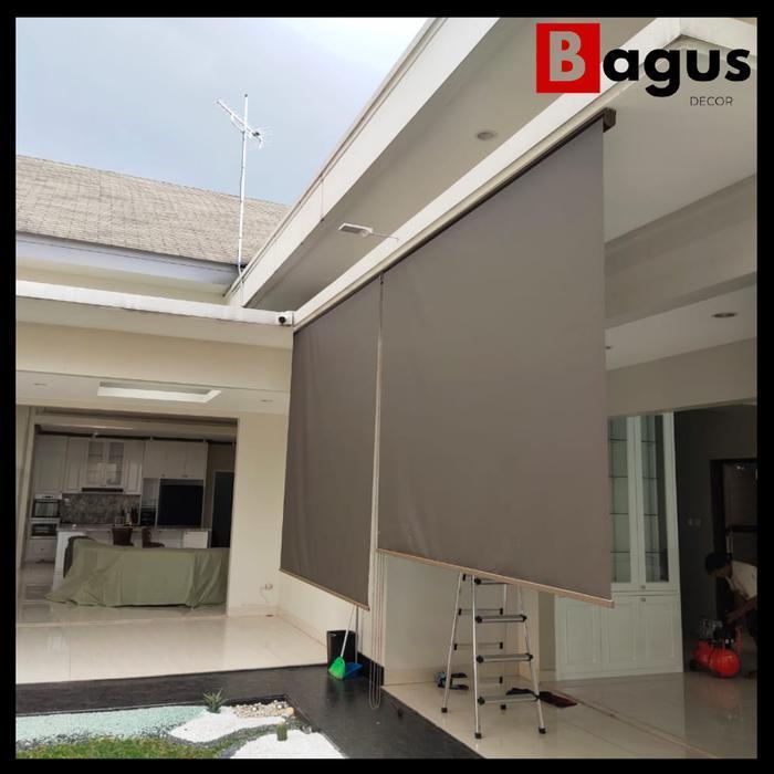Suntex blind tirai outdoor | Tirai luar ruangan tampias hujan