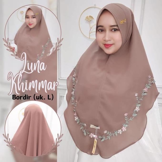 DEWISASHOP- Hijab Instant LUNA JUMBO Uk. L Bordir Khimmar Softpad Ceruty Babydoll Premium Khimar Lay