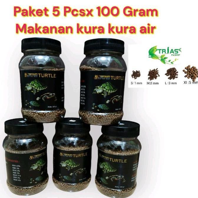 Pake PELET KURA AIR PREMIUM 100 Gram x 5 /pelet kura brazil/pelet turtle/makanan kura air /makanan t