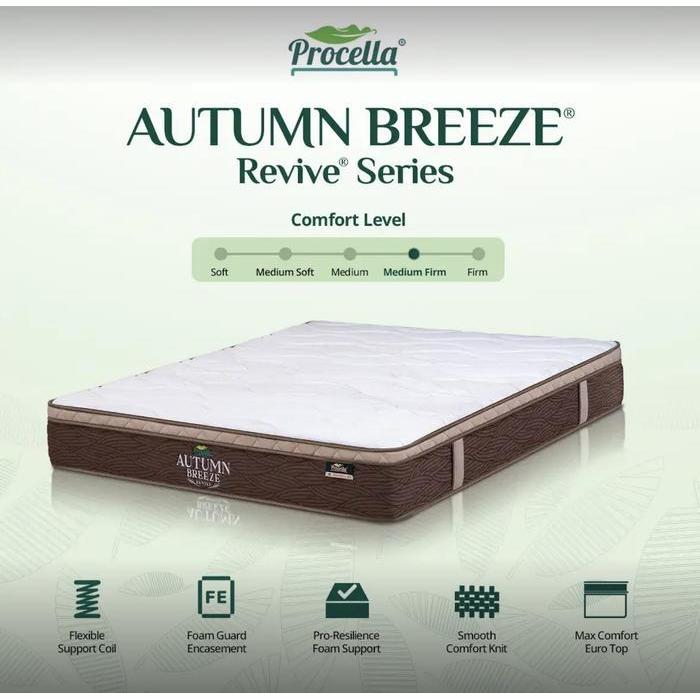 Procella Kasur Springbed Autumn Breeze Spring Euro Top - Kasur Saja ukuran 100x200 120x200 160x200 1