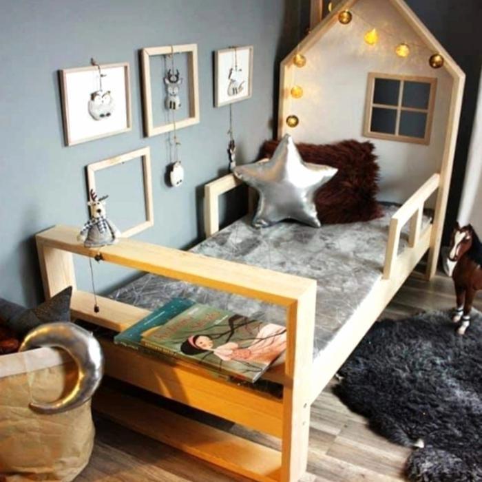 tempat tidur anak kayu solid 90x200x180