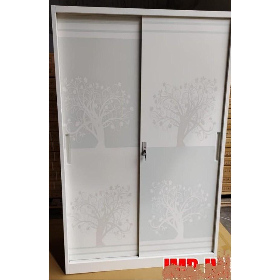 Lemari Pakaian Besi Pintu Geser Besar Kaca Full & Tanpa Kaca