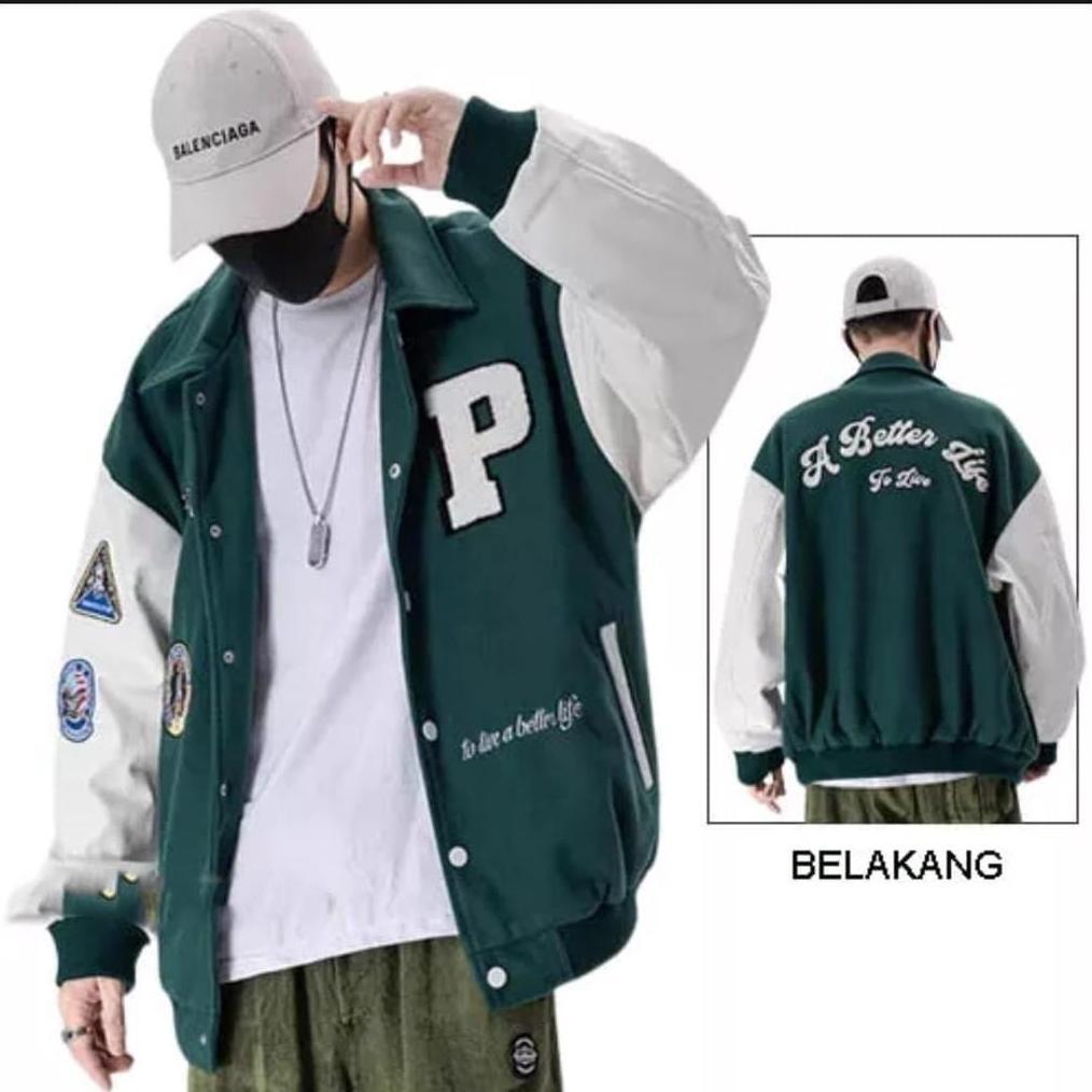 cuci gudang idola jaket varsity baseball pria wanita - varsity jacket vintage baseball original idol