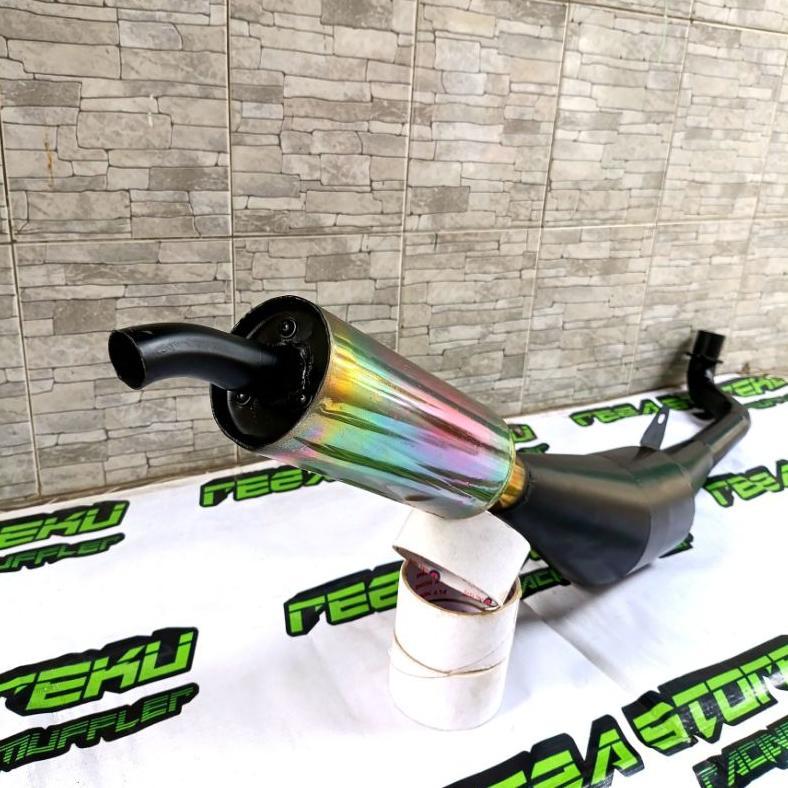 Grosir Knalpot Fiz R Ahm Standar Hitam Pelangi Fizr 2Tak Racing Garing Kemrincing