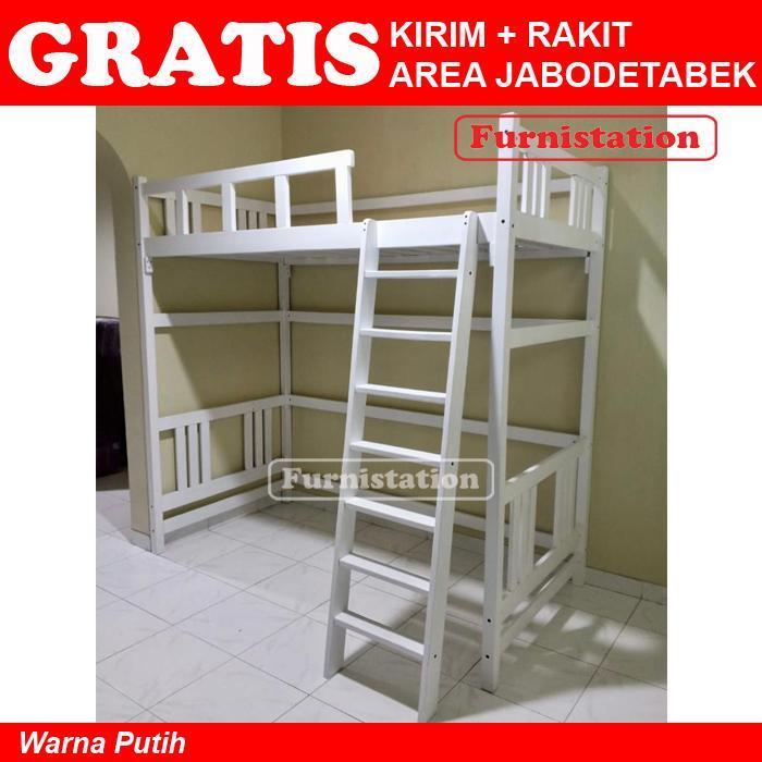 Ranjang Tingkat TANPA Meja Belajar Kerja / Tempat Tidur Susun 1 orang