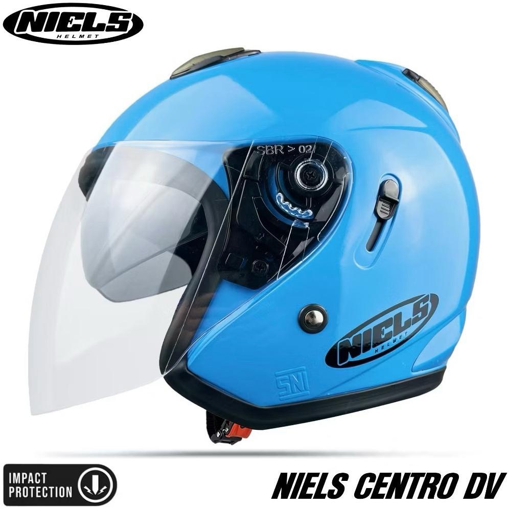 Gratis Ongkir Helm Sepeda Motor Helm Half Face Niels/Helm Double Visor/Helm Motor Sni/Helm Murah/Hel