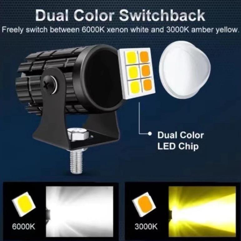 Gratis Ongkir Headlamp Lampu Sorot Sepeda Motor Led Lampu Tembak Laser Led Mini 2 Warna - Lampu Temb