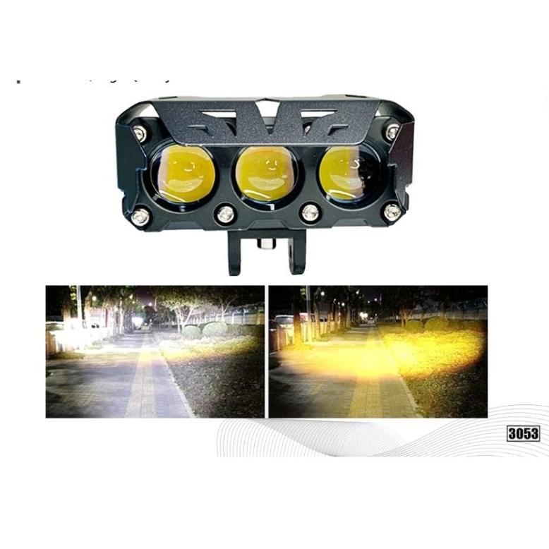 Termurah Lampu Tembak Sorot Depan Mobil 3 Mata Led Motor 12V Putih Kuning White Yellow Agya Calya Av