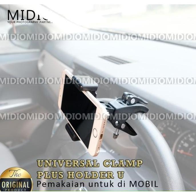 Bracket Holder Mount Clamp Jepit Stand Penjepit Tiang Tripod HP Motor