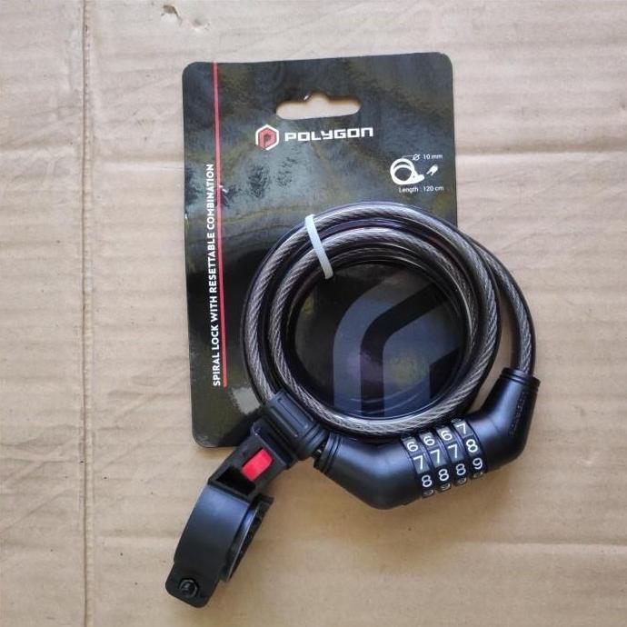 Lock Kunci Gembok Sepeda Polygon Original. Kunci Spiral Nomor