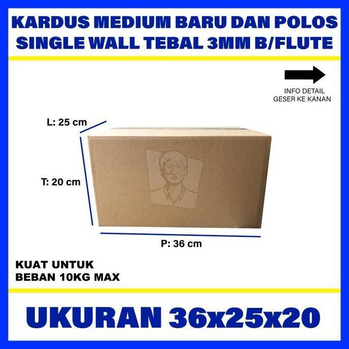 Kardus Polos Box Karton Murah 36X25X20