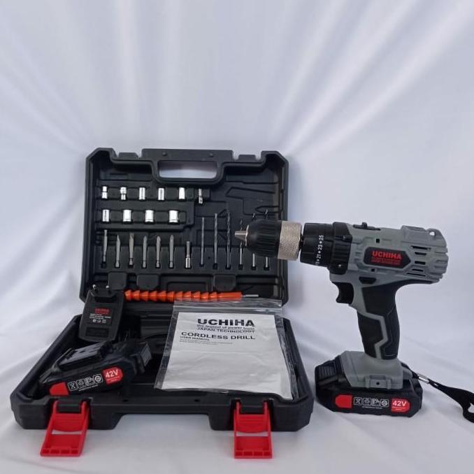 bor baterai drill beton 42v 13mm besi japan impact cordless UCHIHA