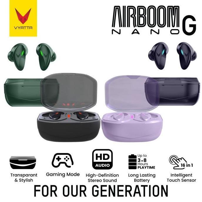 VYATTA AIRBOOM NANO G TWS BLUETOOTH HEADSET EARPHONE GAMING FS
