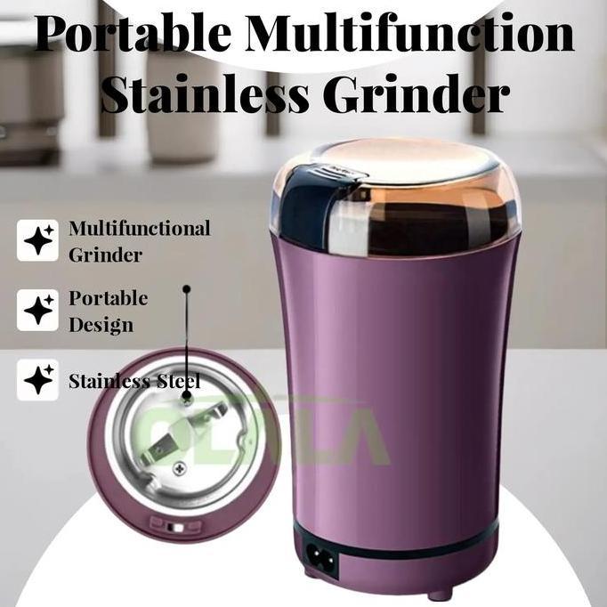 Mesin Blender Chopper Bubuk Pengiling Kopi Cabe Beras Kacang Biji Portable Multifungsi Stainless Den
