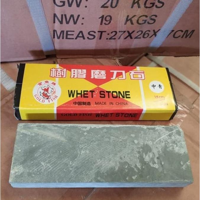 Batu Asah Gemston Alam / Batu Gosok Alam 6" inch Goldfish