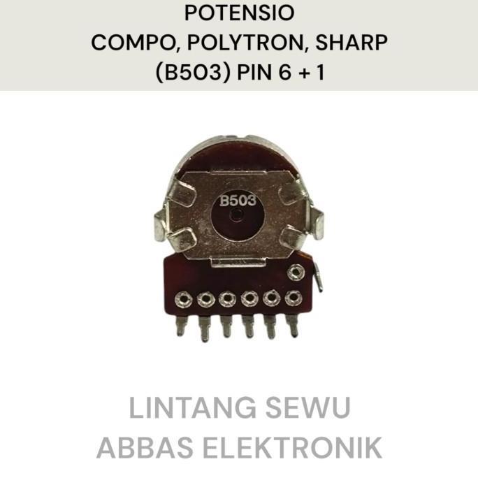 Potensio Compo Polytron Sharp 6p / 6+1 Ct / 7p B503 50k 6 Pin / 6 Pin +Ct / 7 Pin 50 Kilo Audio