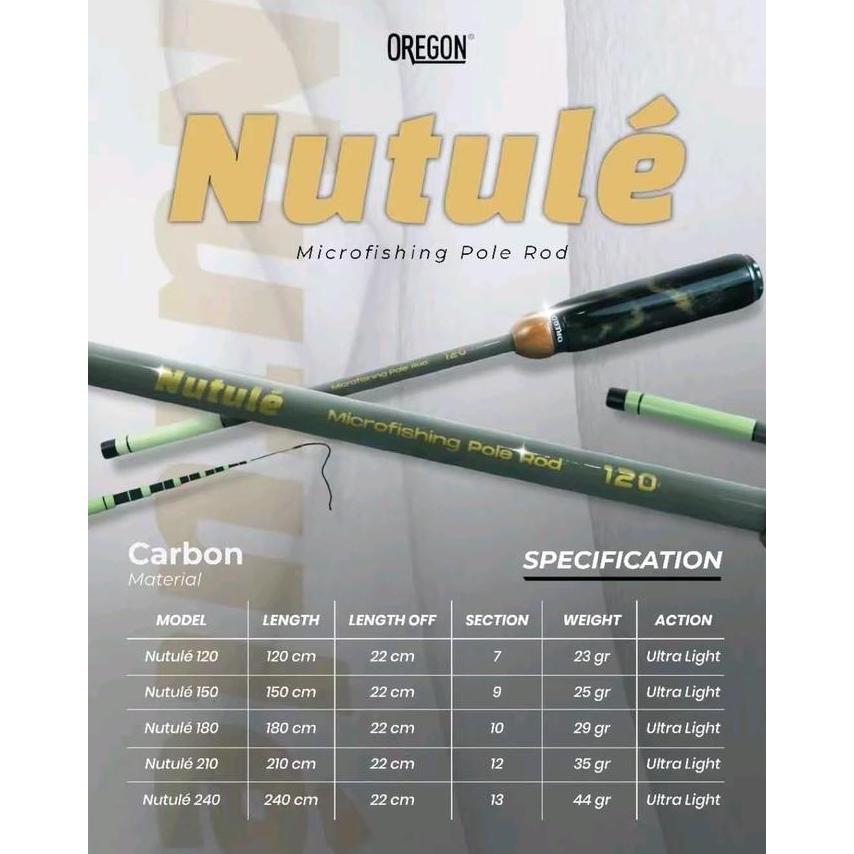 Joran Tegek Oregon Nutule Microfoshing 120cm 150cm 180cm 210cm 240cm