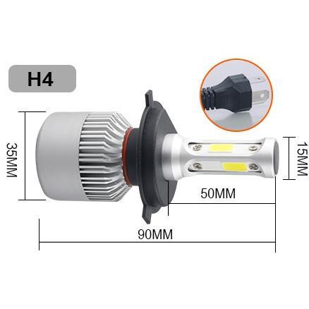 Promo  Taffled Lampu Mobil Led Cob Headlight 8000Lm H4/9003 S2 Chip 2 Pcs - Silver