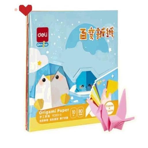 DELI kertas warna/craft paper/origami paper A4 50 lembar 10 warna