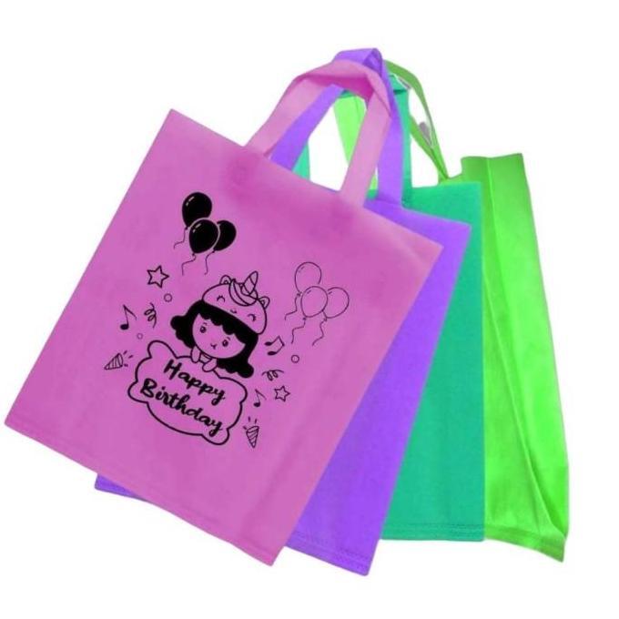 Goodie bag Ultah / Tas kain spunbond Souvenir Snack ulang tahun Anak