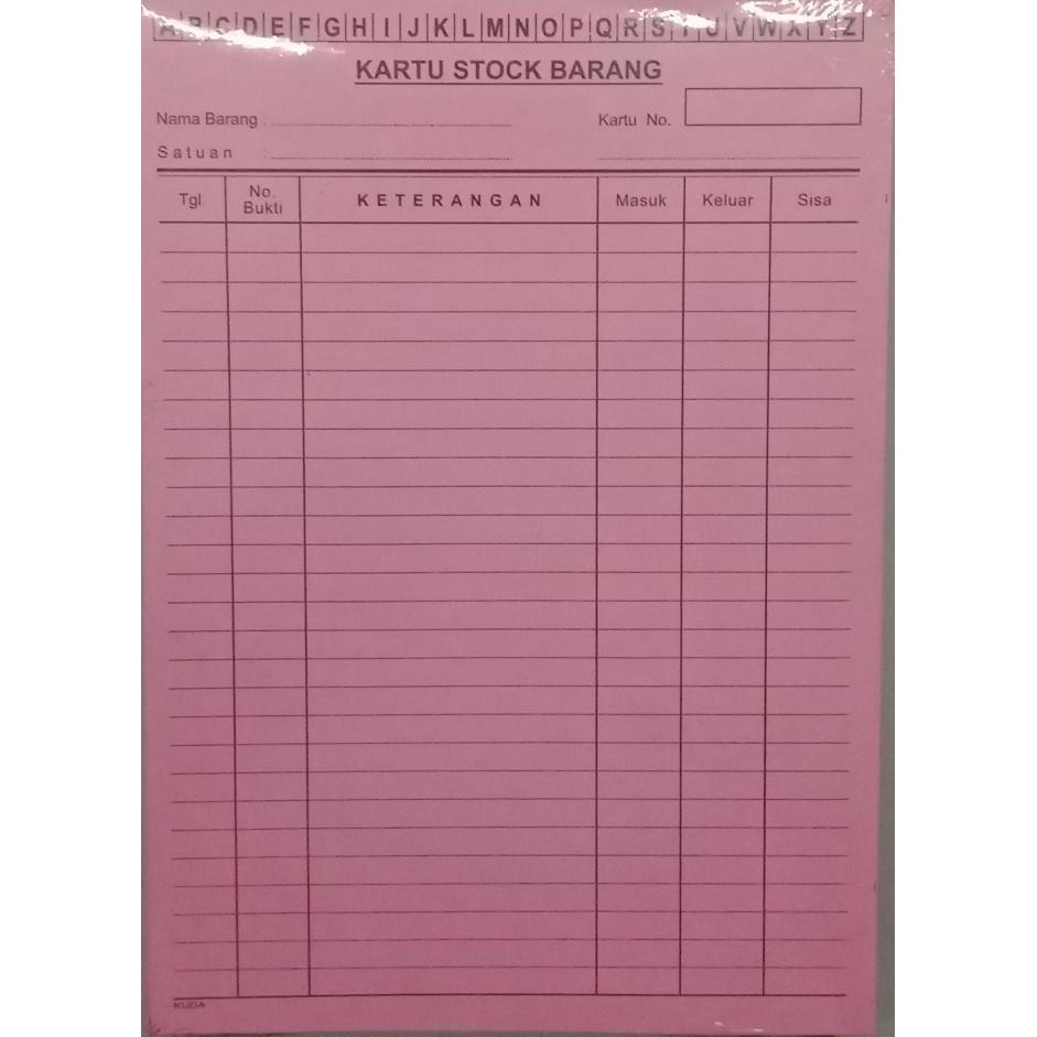 Kartu Stok Stock Barang 1/2 Folio