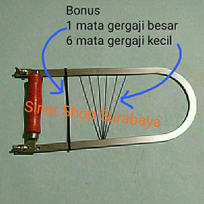 Gergaji ukir Triplex + 6 mata Lidi Pemotong Saw U manual. harga per paket