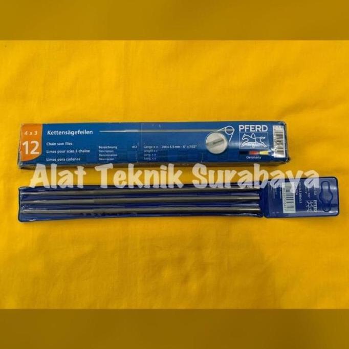 ISI 12 PCS KIKIR CHAIN SAW KUDA 4,8 MM ; 5,5 MM ASLI GERMAN / FILES KETTENSAGEFEILEN PFERD BESTINDOT