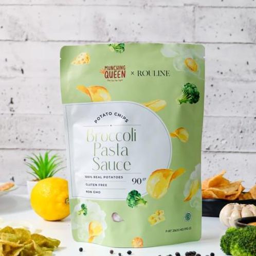 Broccoli Pasta Sauce Potato Chips Munching Queen 90Gr